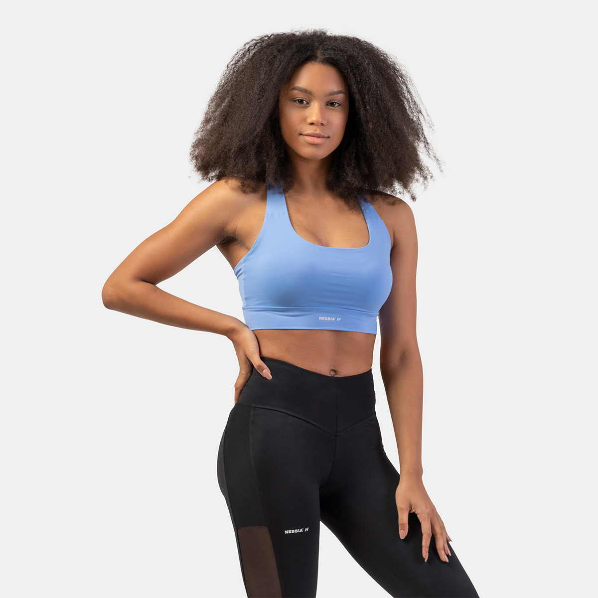 Sports Bra Active Medium Impact Light Blue- NEBBIA