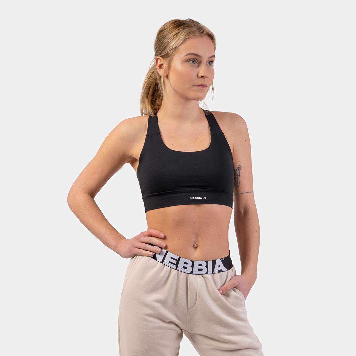 Sports Bra Active Medium Impact Black - NEBBIA