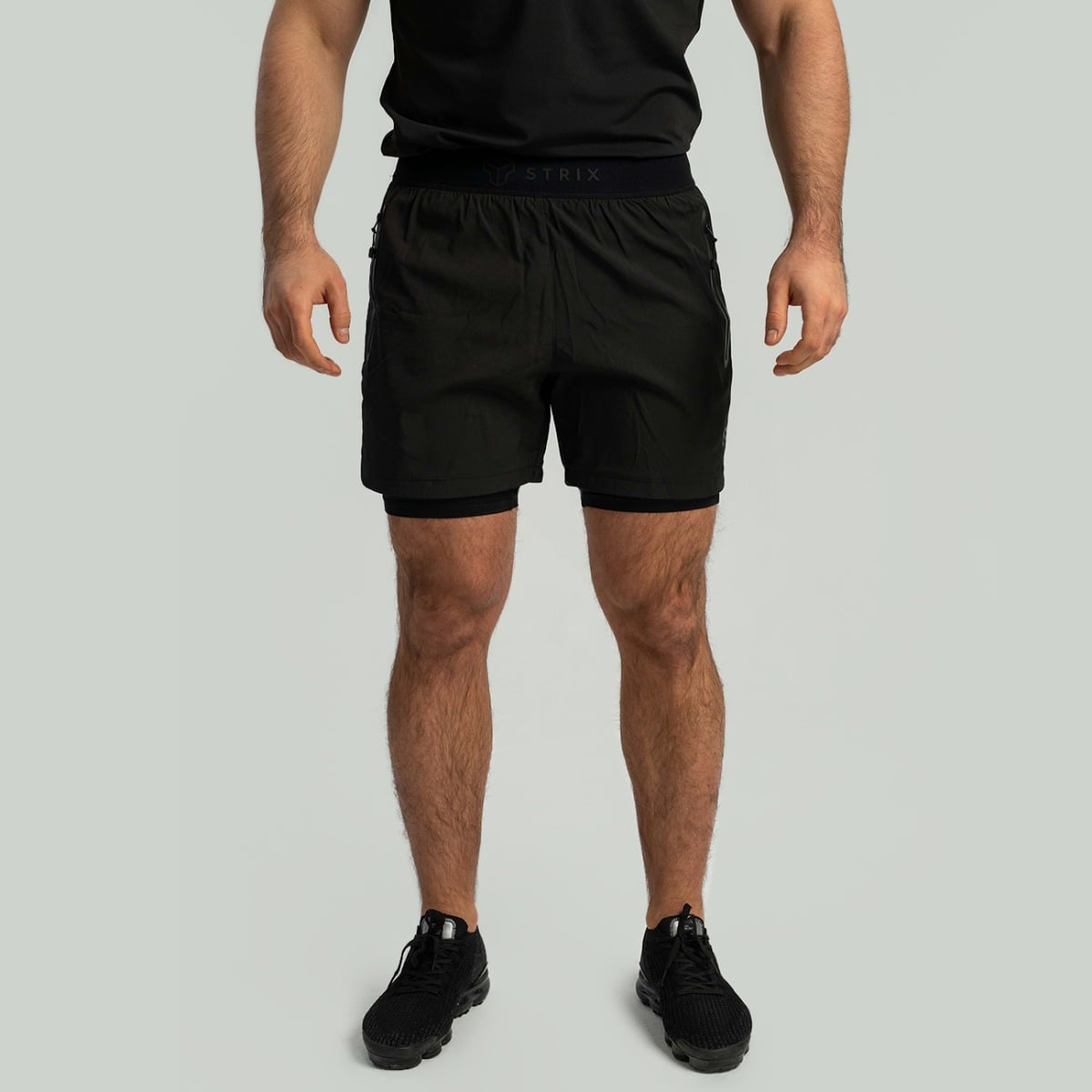 2in1-Shorts in Black - STRIX