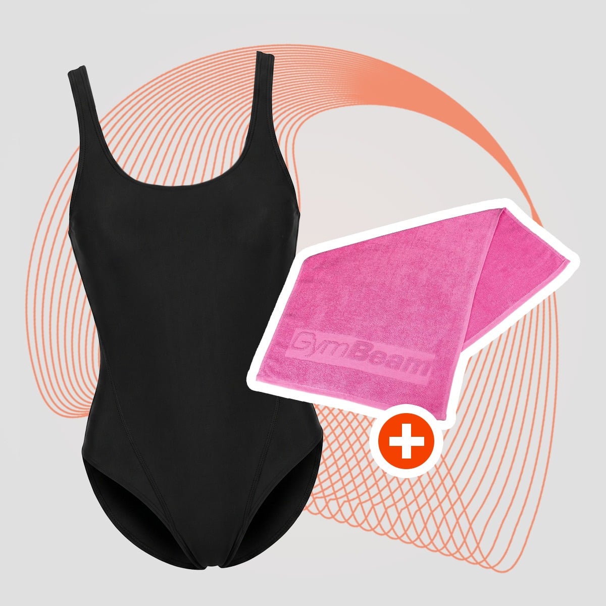 Sport Badeanzug in Black - GymBeam + geschenk