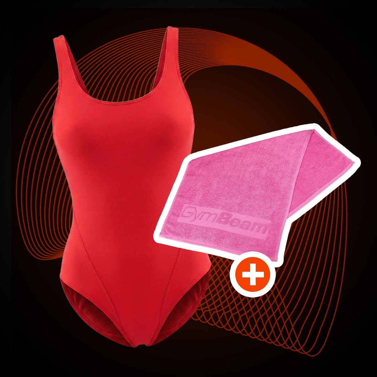 Sport Badeanzug in Red - GymBeam + geschenk