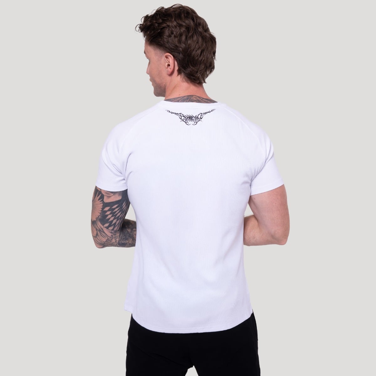Tribal Ribbed T-shirt in White - GymBeam