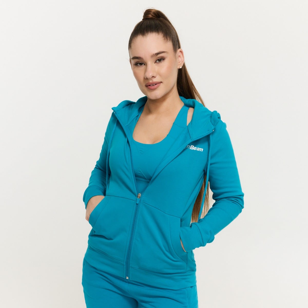 Limitless Hoodie mit Reißverschluss für Frauen in Aquamarine - GymBeam