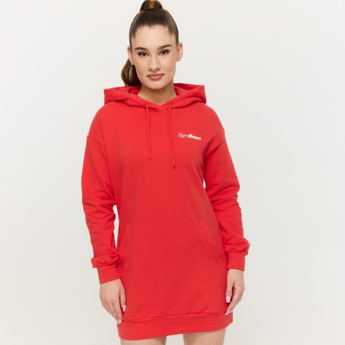 Limitless Longline Hoodie für Frauen in Hot Red - GymBeam