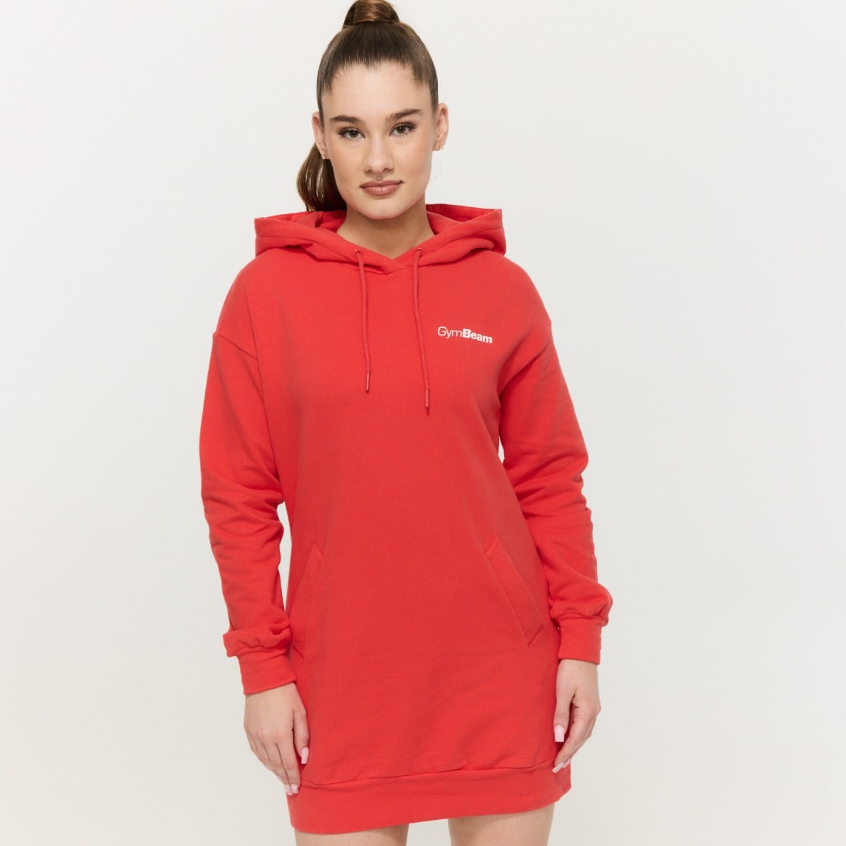 Limitless Longline Hoodie für Frauen in Hot Red - GymBeam