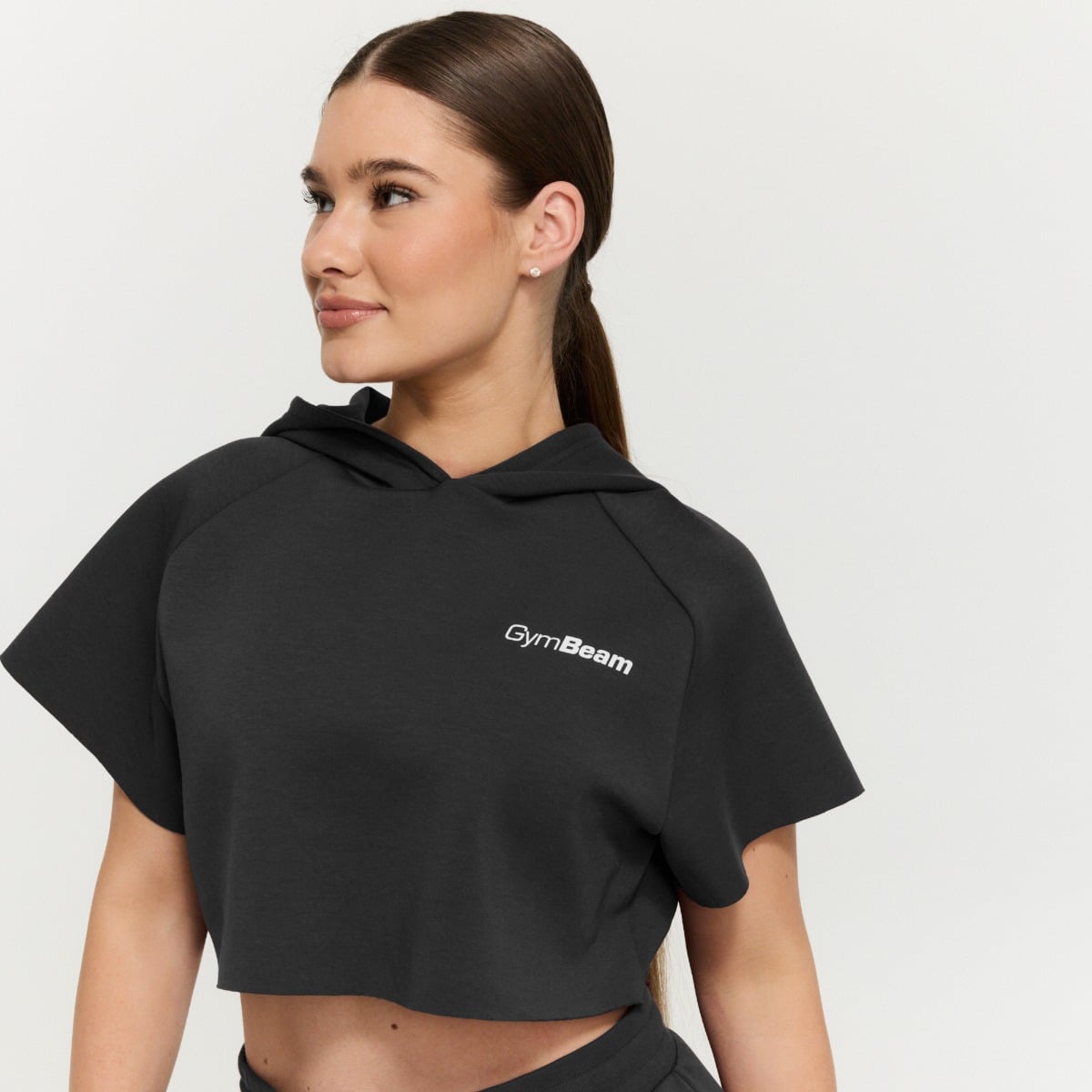 Relay Cropped Hoodie für Frauen in Black - GymBeam