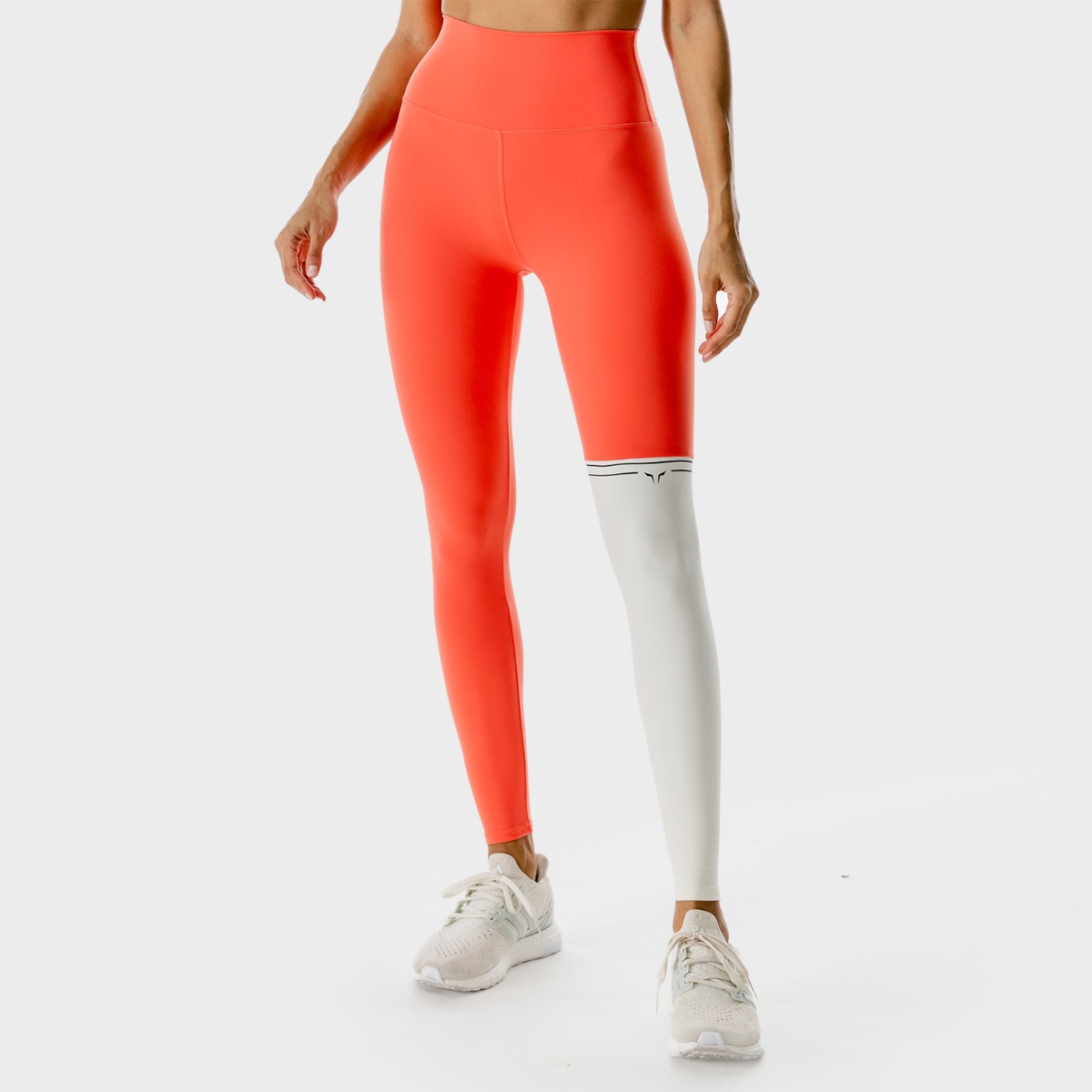 Women‘s LAB360º Colour Block Leggings Hot Coral - SQUATWOLF