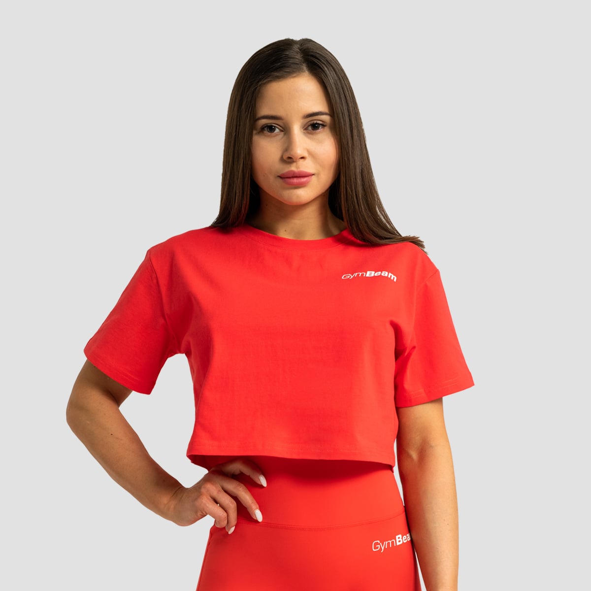 Limitless Cropped T-Shirt für Frauen Hot Red - GymBeam