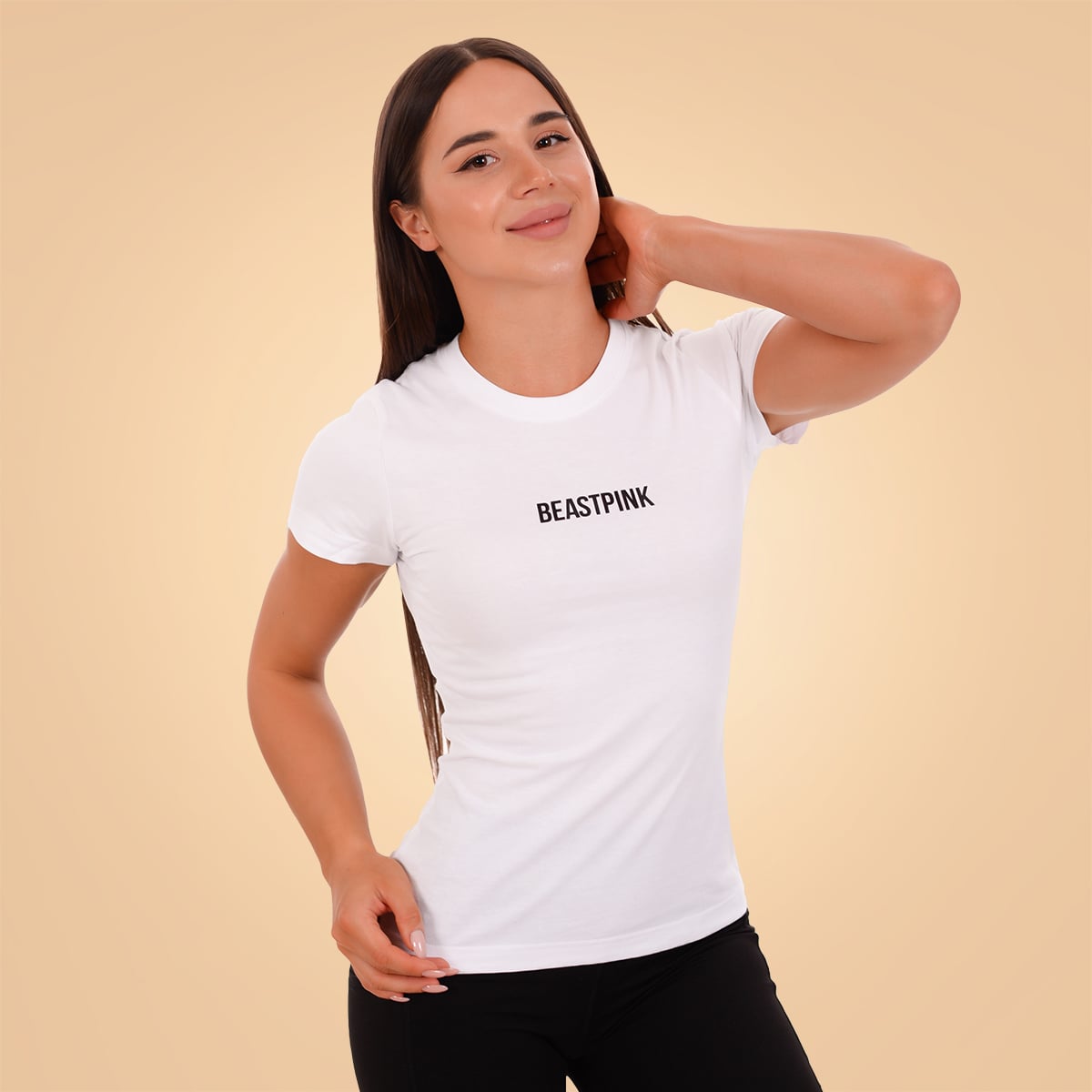 Damen T-Shirt Daily White - BeastPink
