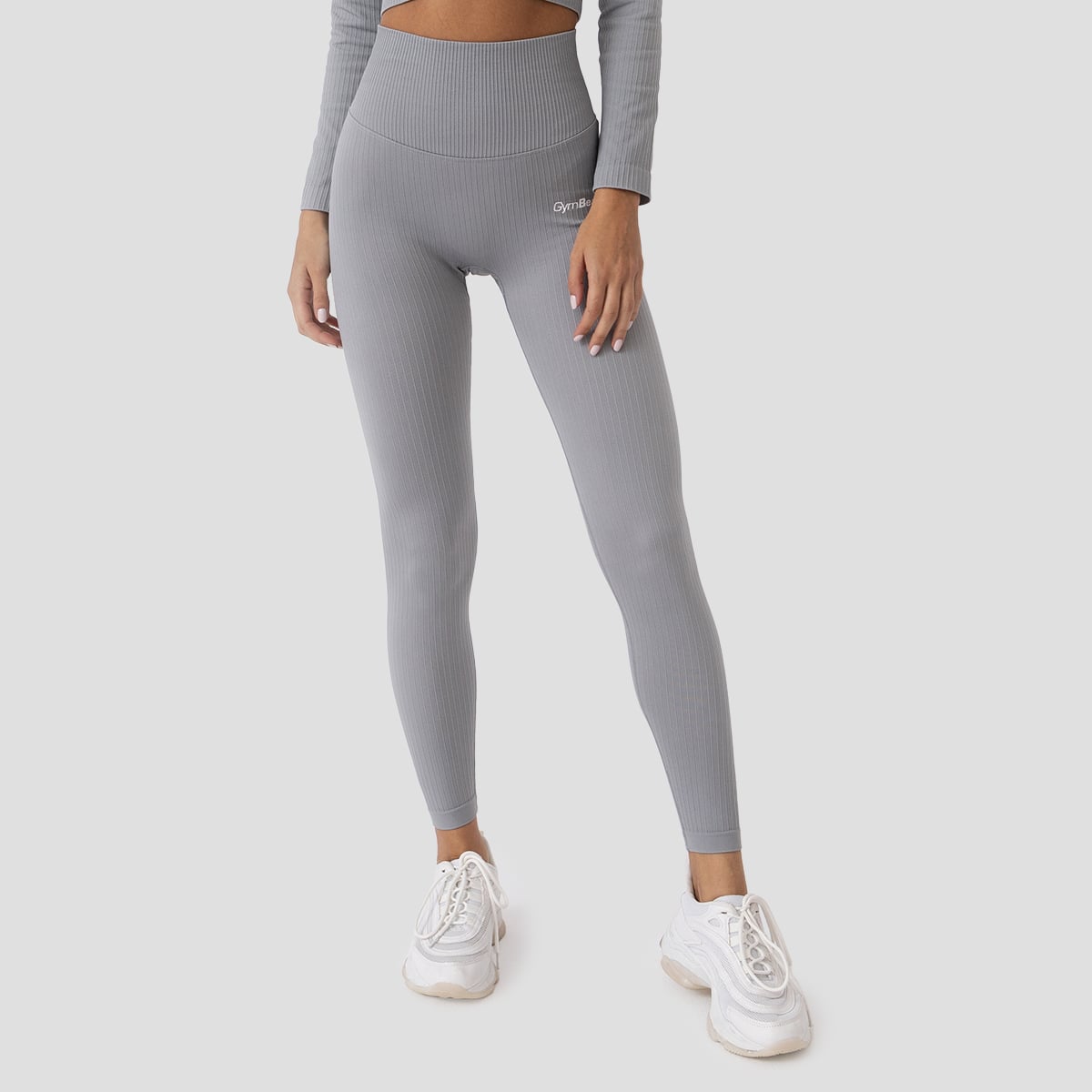 Ribbed FLO Leggings für Frauen Grey - GymBeam