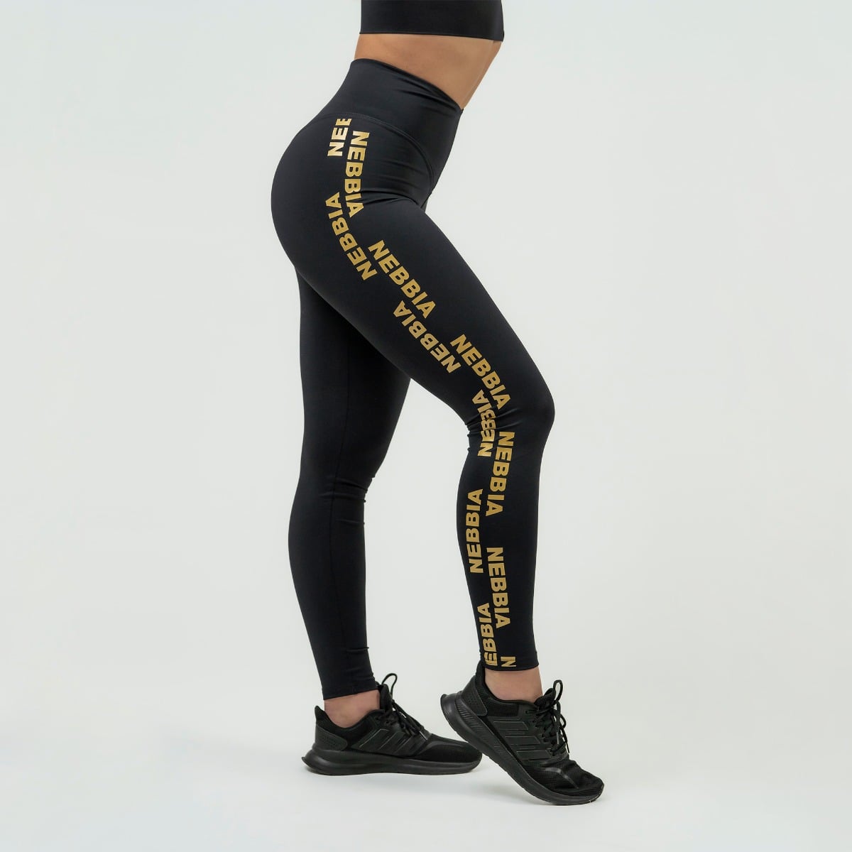 Women‘s leggings Classic High Waist Intense Iconic Black/Gold - NEBBIA