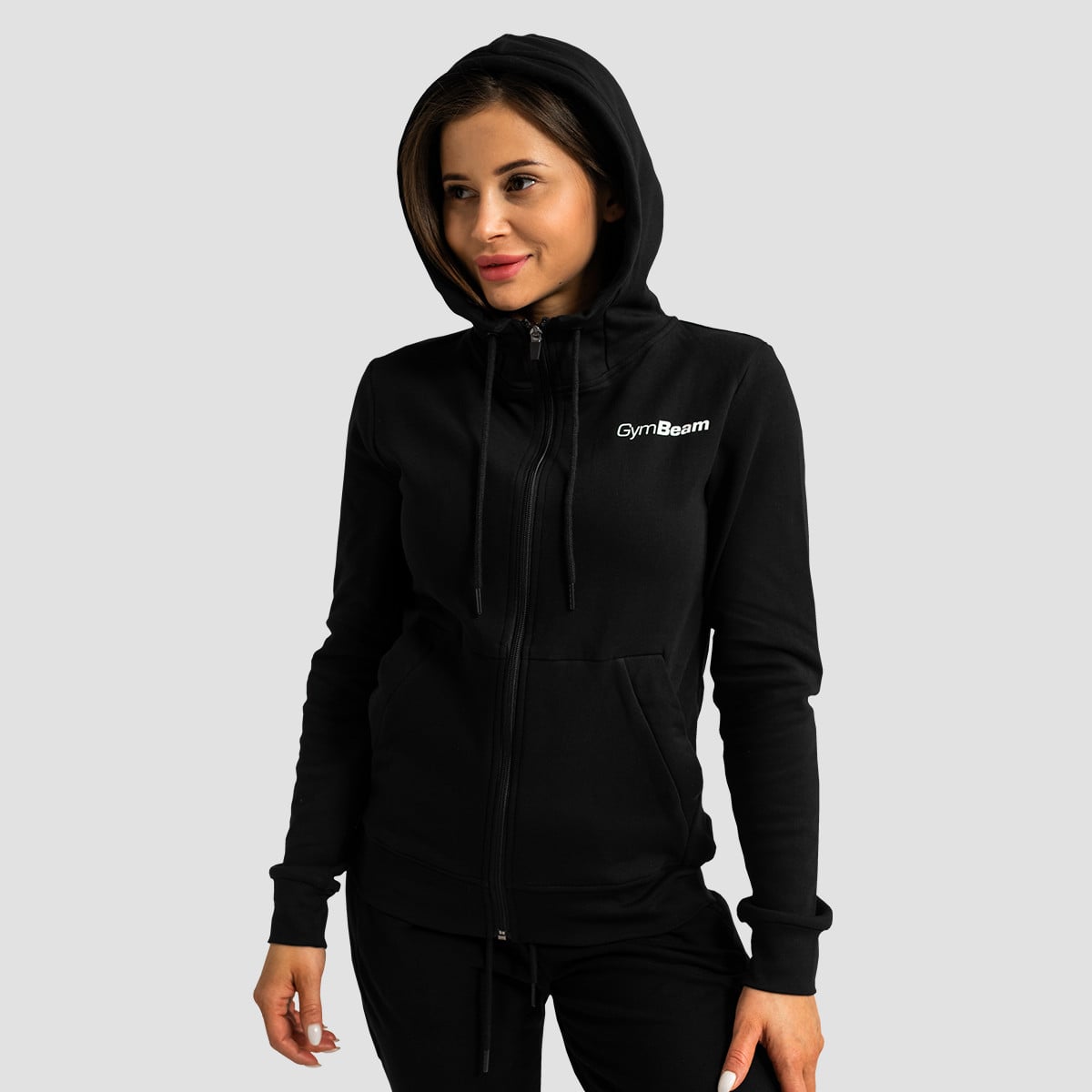 Limitless Hoodie mit Reißverschluss für Frauen in Black – GymBeam