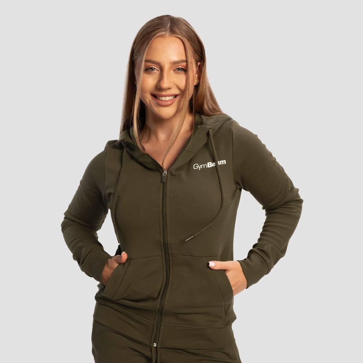 Limitless Hoodie mit Reißverschluss für Frauen in Espresso - GymBeam