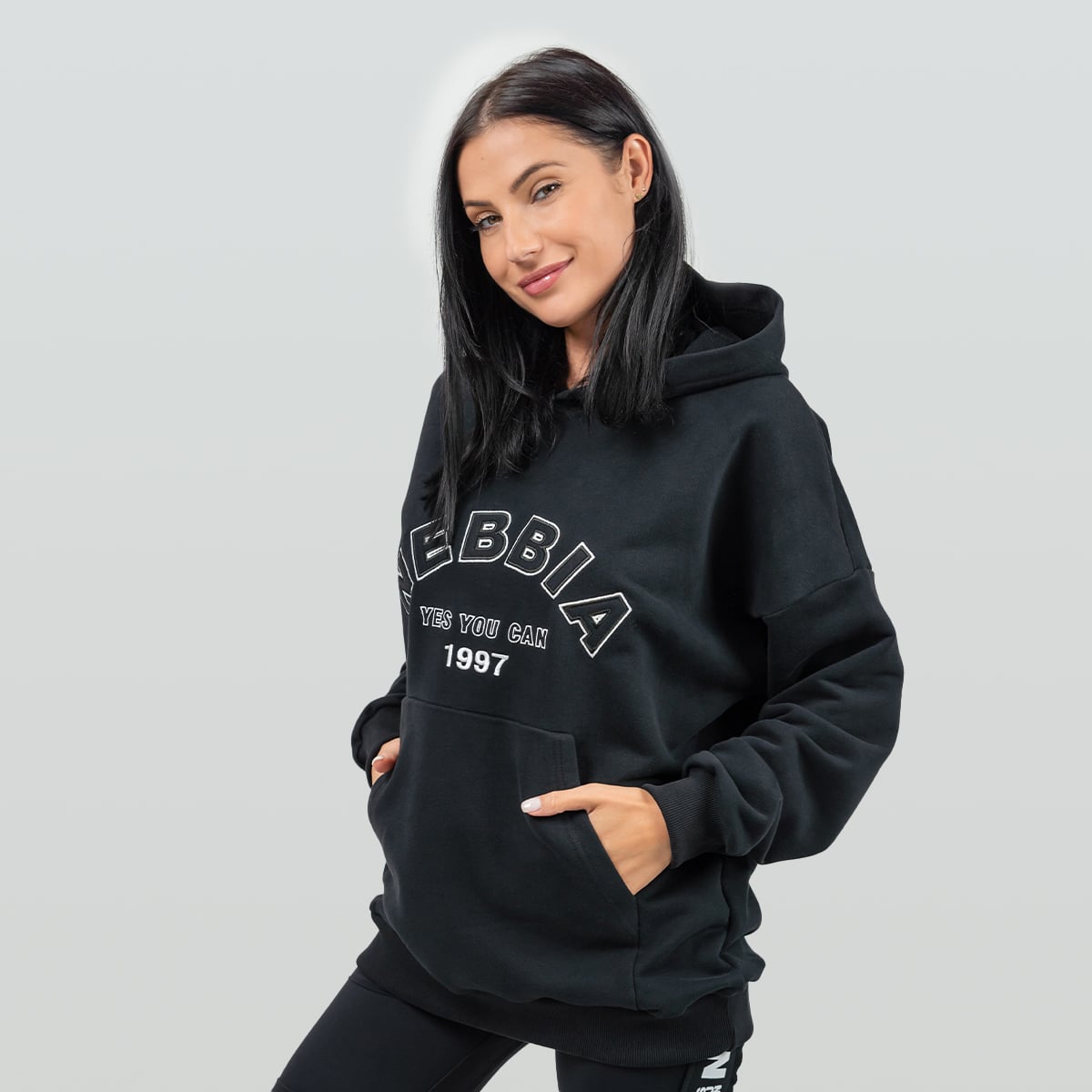 Women‘s Oversize Hoodie Gym Rat Black - NEBBIA
