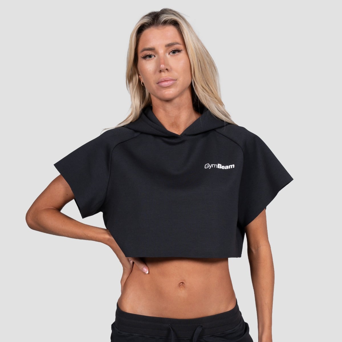 Relay Cropped Hoodie für Frauen in Black - GymBeam