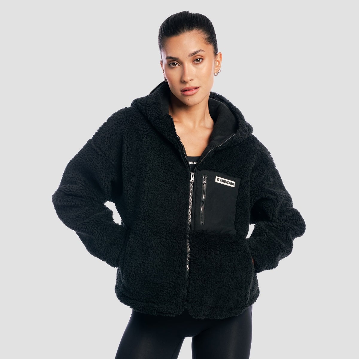 Sherpa Jacke für Frauen in Black - GymBeam