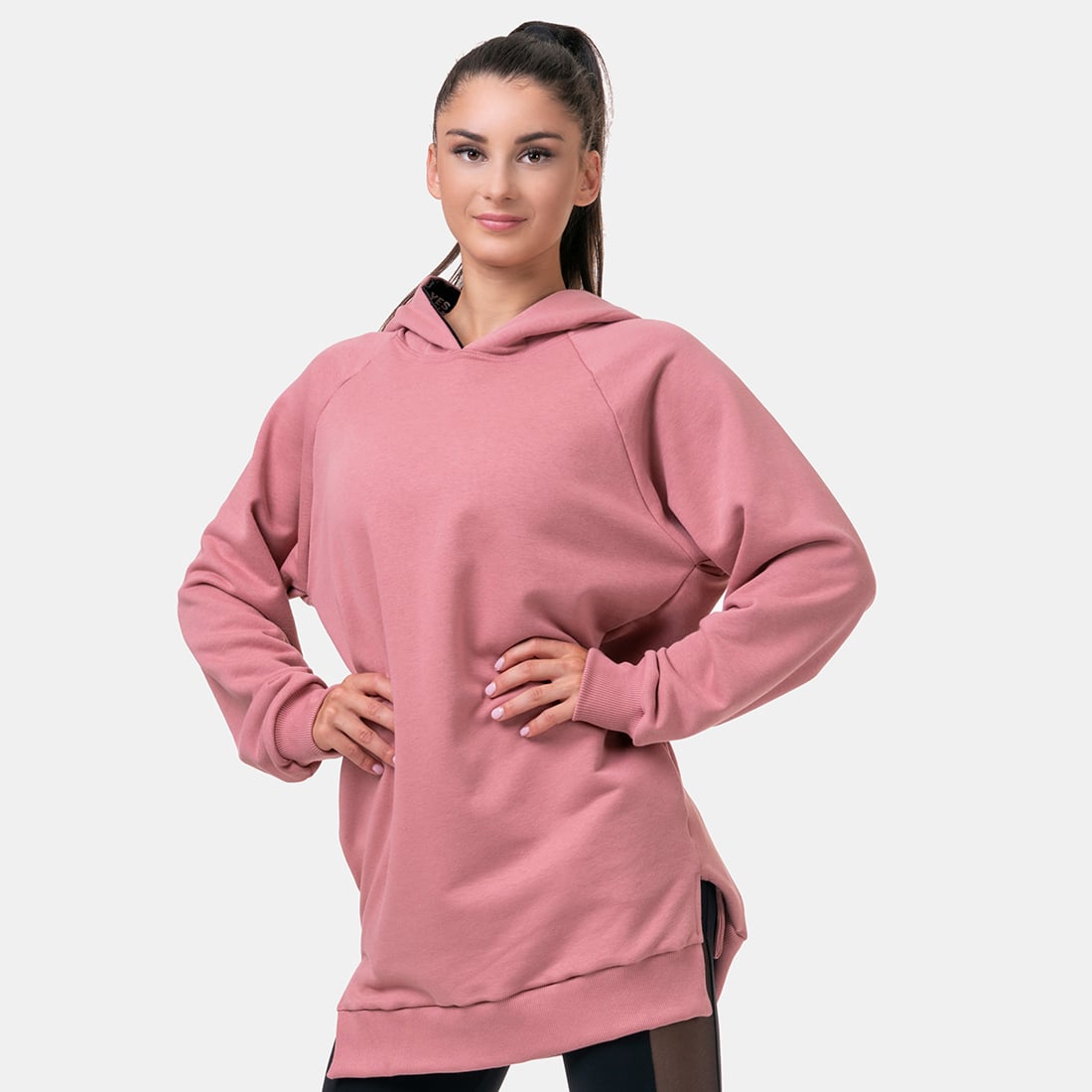Women‘s Hoodie Everyday Hero Long Old Rose - NEBBIA
