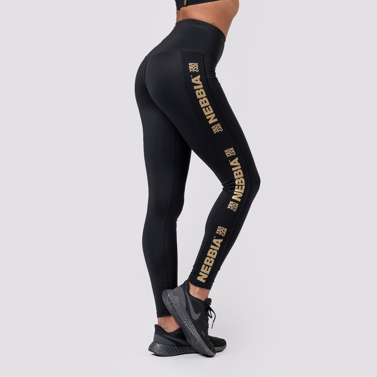 Damen Intense Gold Classic Leggings Black - NEBBIA