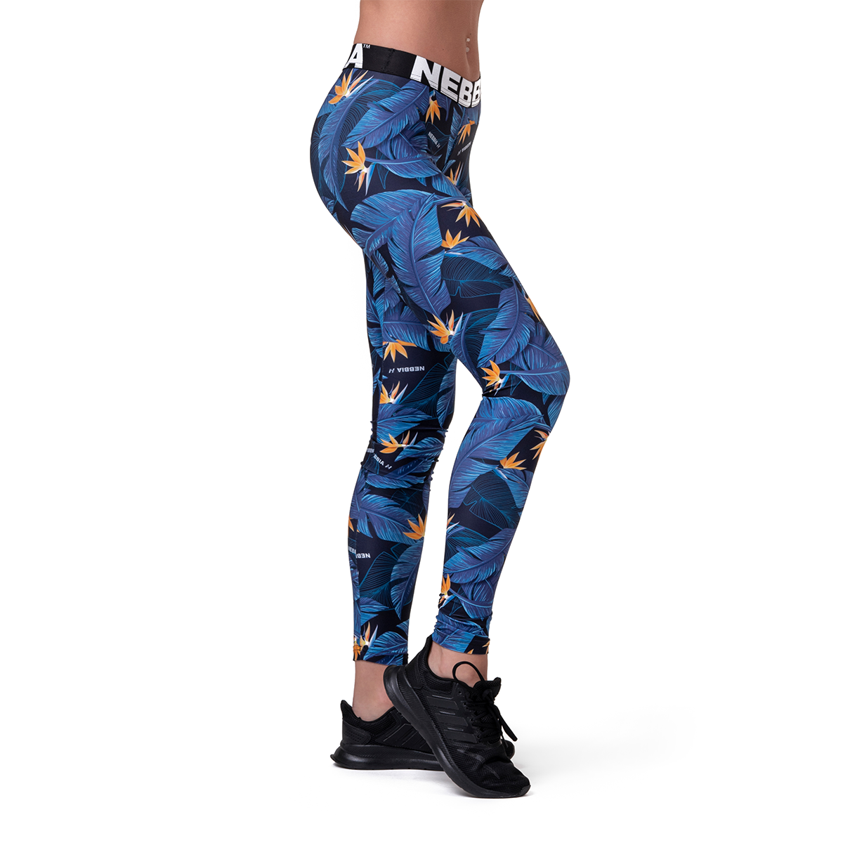 Women‘s leggings Mid Waist Ocean Power blue - NEBBIA