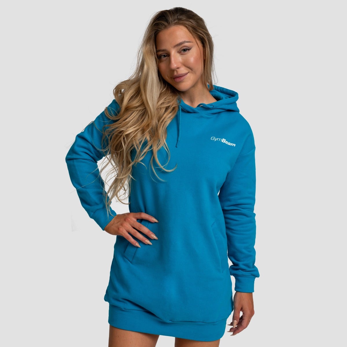 Limitless Longline Hoodie für Frauen Aquamarin - GymBeam