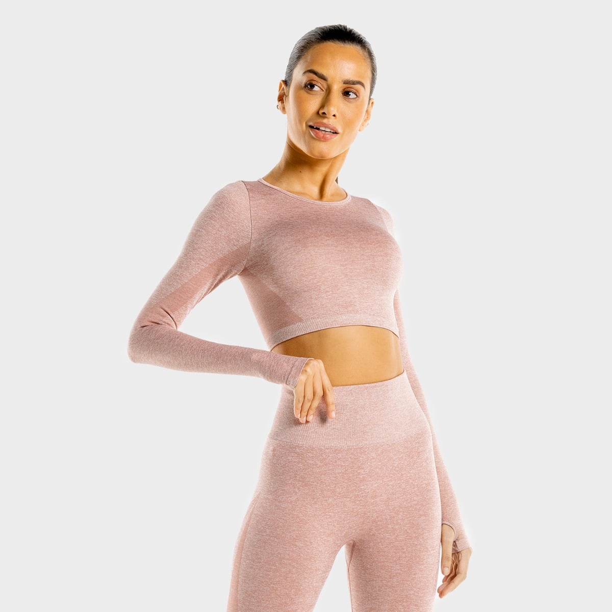 Women‘s Seamless Crop Top Marl rose gold - SQUATWOLF