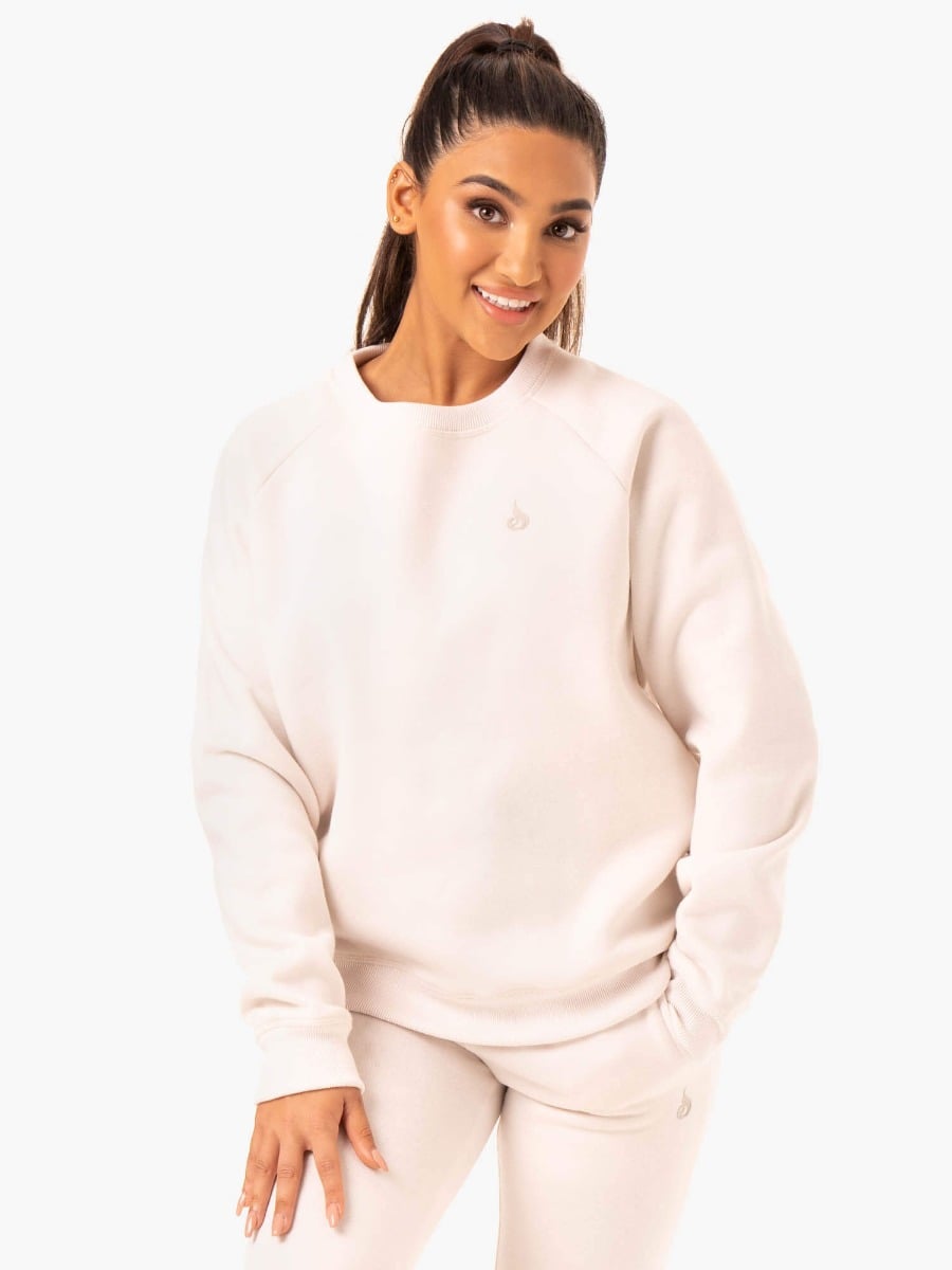 Women‘s Sweatshirt Adapt Boyfriend Ivory - Ryderwear