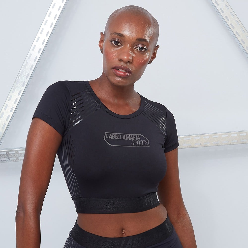 Women‘s T-shirt CropTop Techwear Vibes black - LABELLAMAFIA