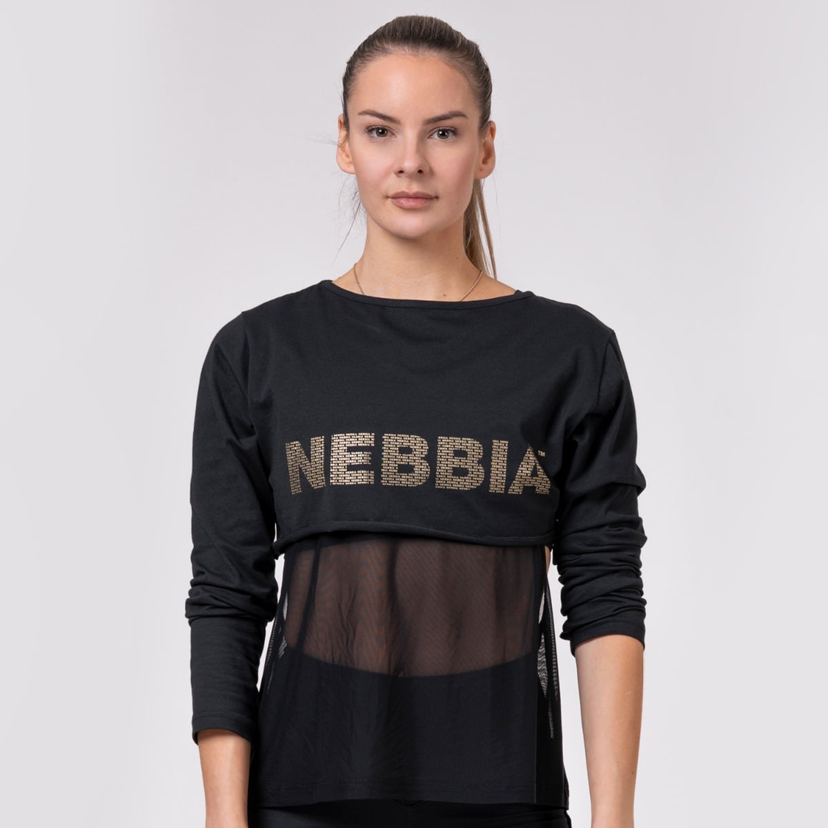 Intense Mesh Sport Frauentop Black - NEBBIA