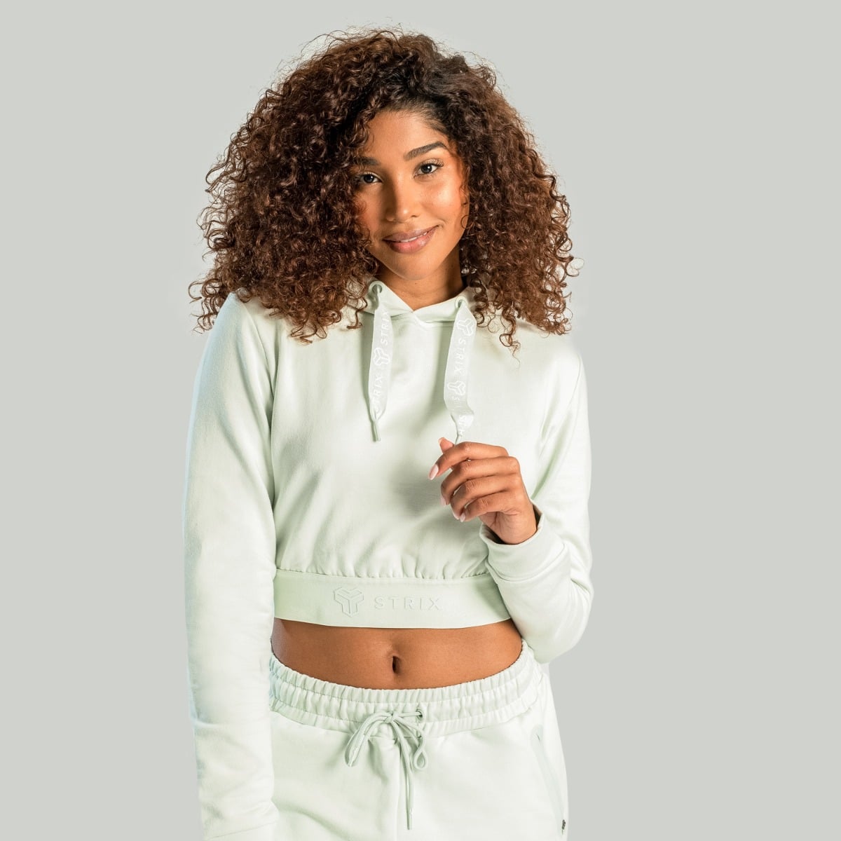 Essential Cropped Hoodie für Frauen in Moon Grey - STRIX