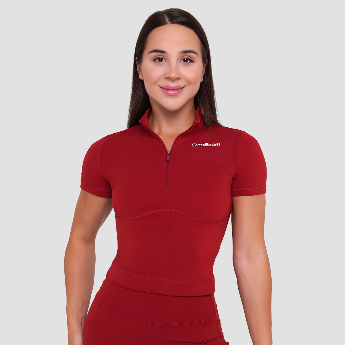 Ignite Cropped T-Shirt für Frauen in Dark Red - GymBeam