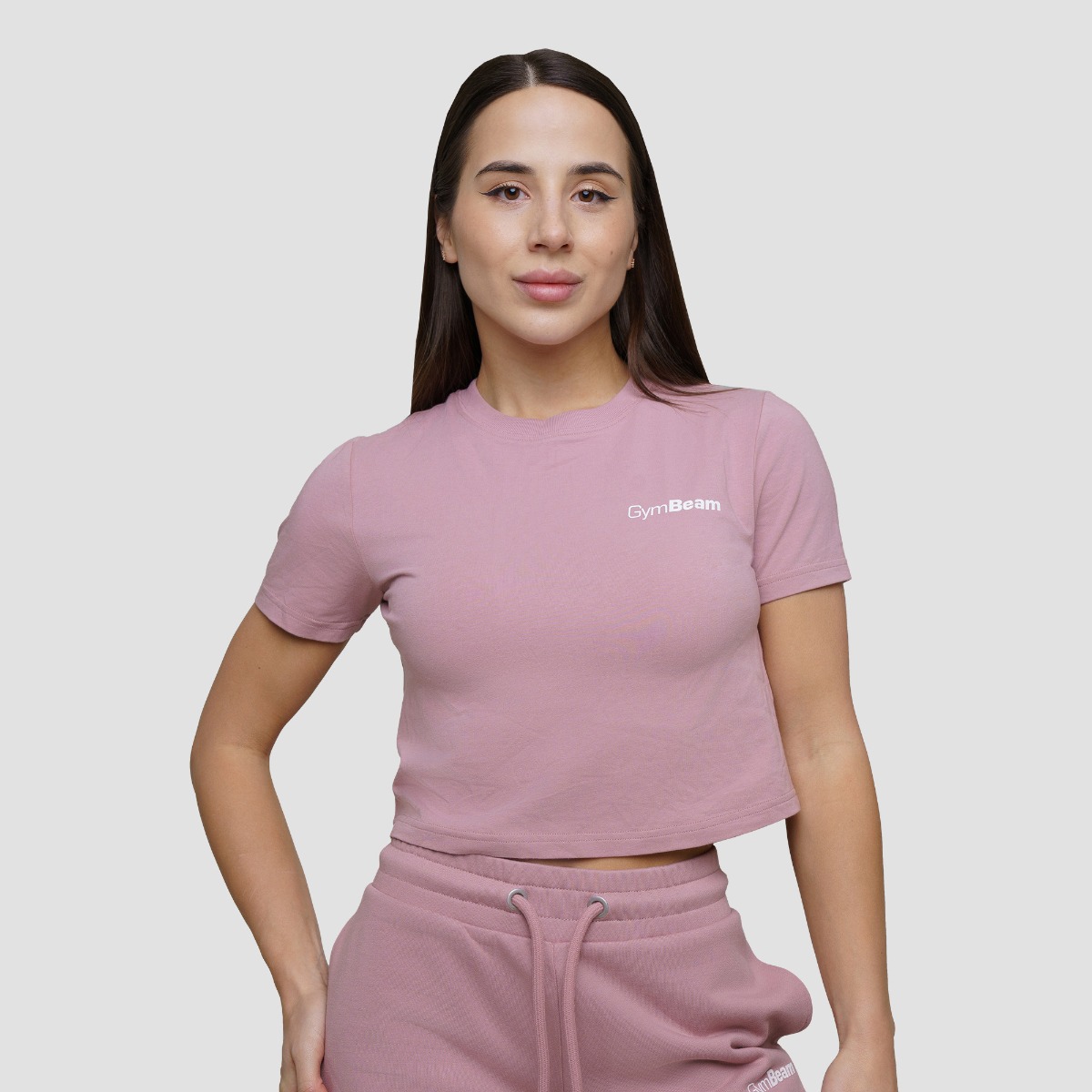 Agile Cropped T-Shirt für Frauen Woodrose - GymBeam