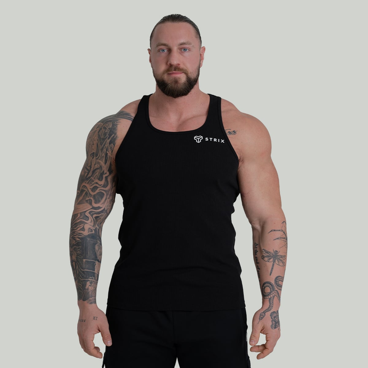 Tank Top Ribbed in Black - STRIX