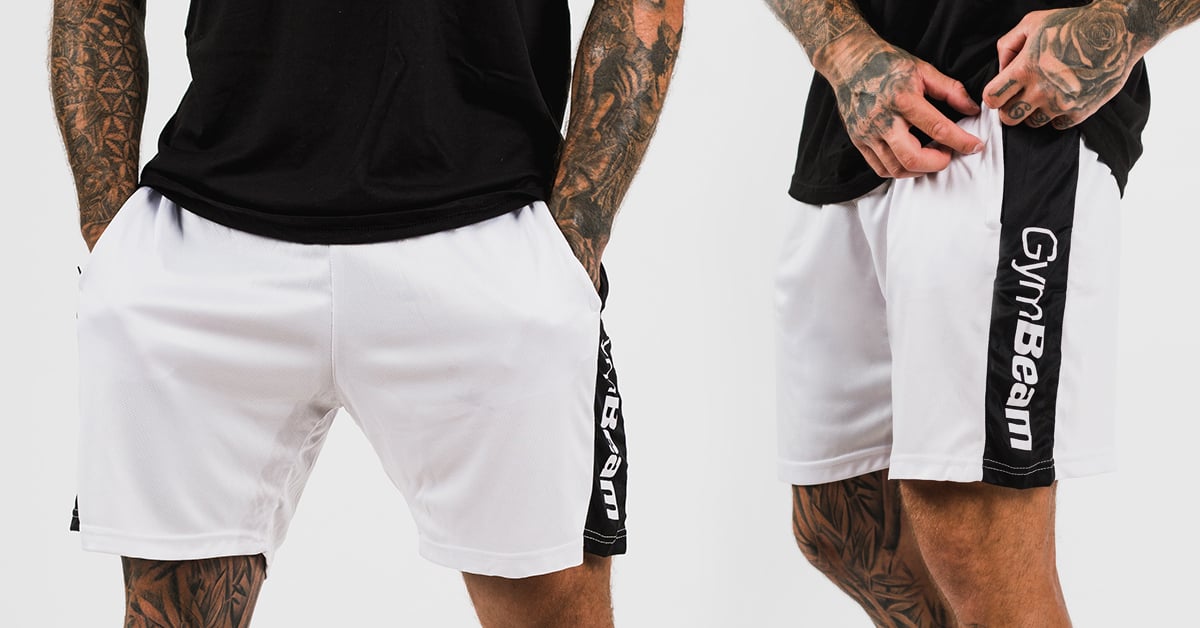 Šortky Vertical White - GymBeam