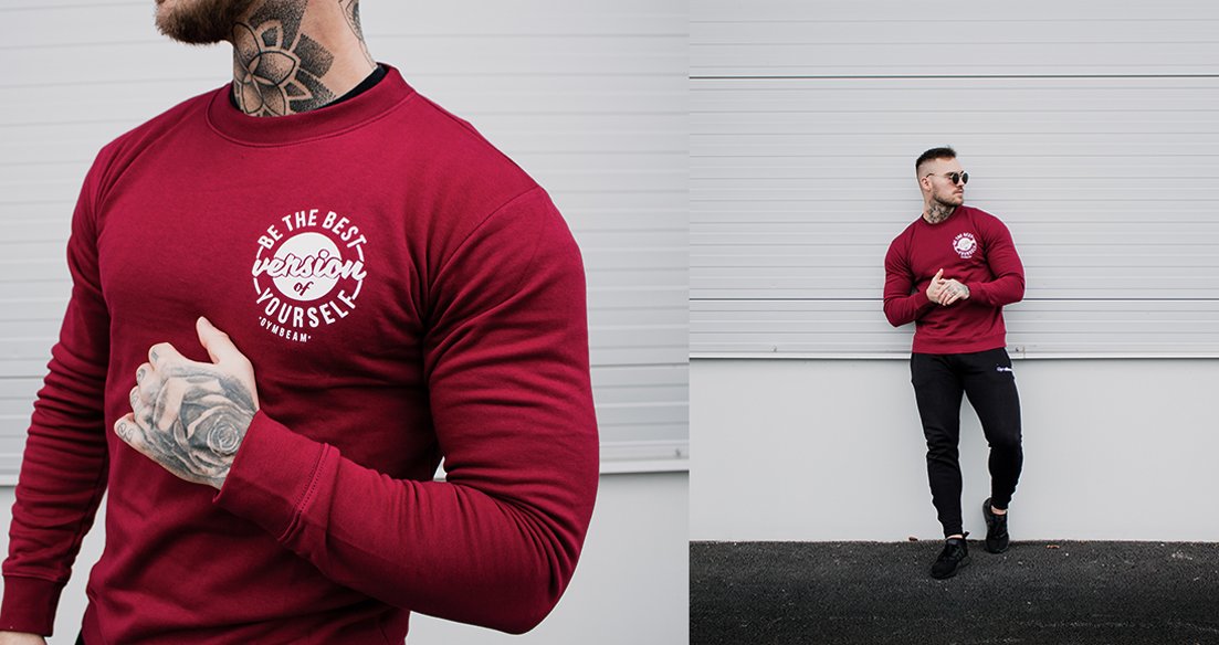 Sweatshirt für Männer The Best Version Burgundy - GymBeam