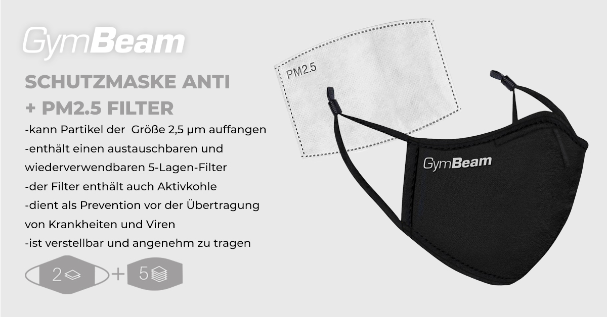 Schutzmaske ANTI + PM2.5 Filter - GymBeam